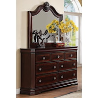 7 Drawer Dresser and Traditional Mirror Combo