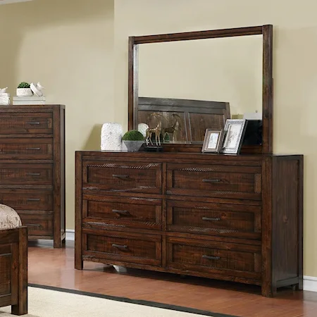 Dresser and Mirror Set