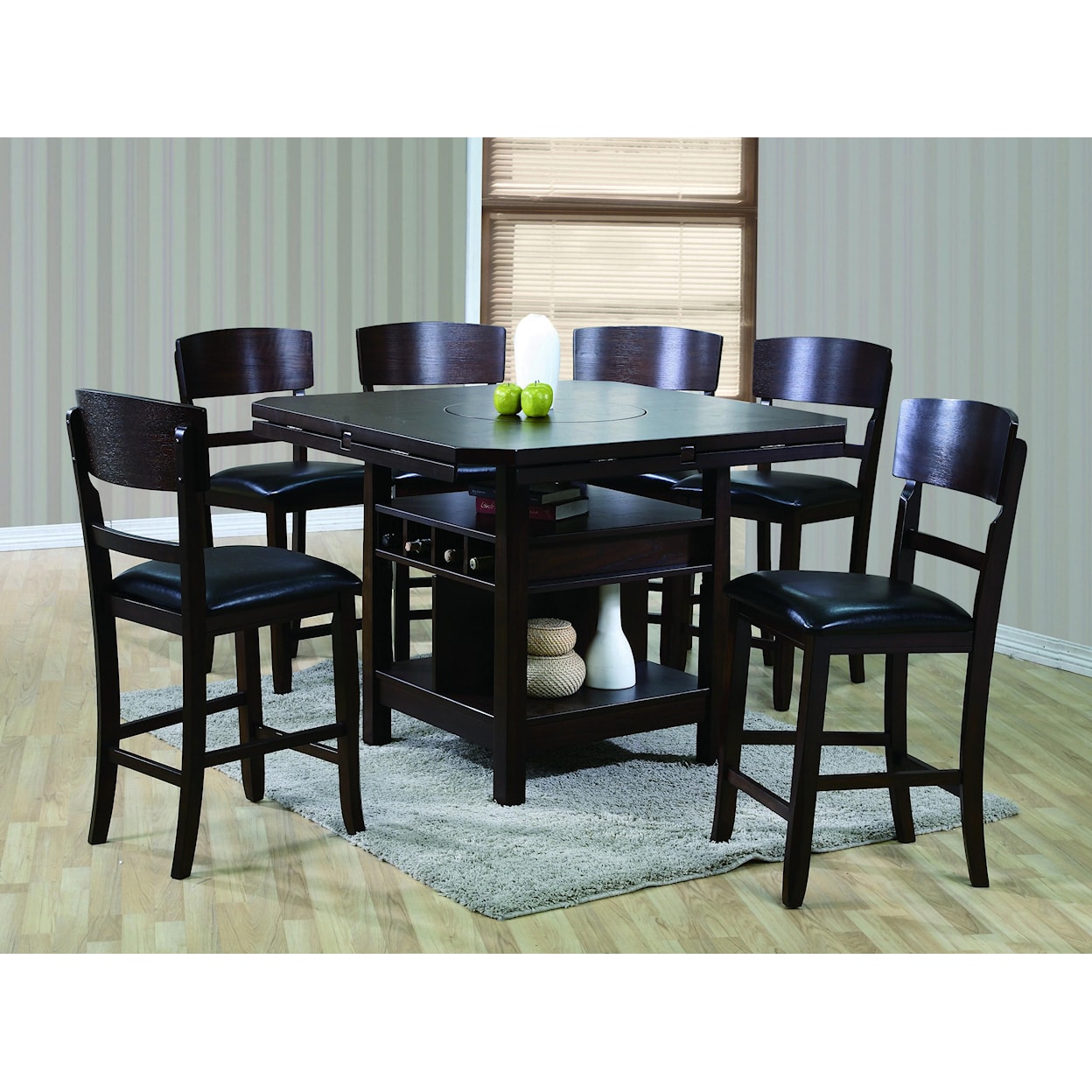 Crown Mark Conner 7 Piece Table and Chair Set