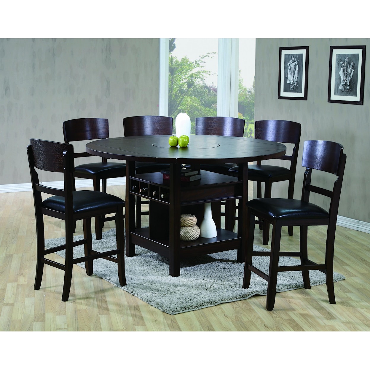 Crown Mark Conner 7 Piece Table and Chair Set