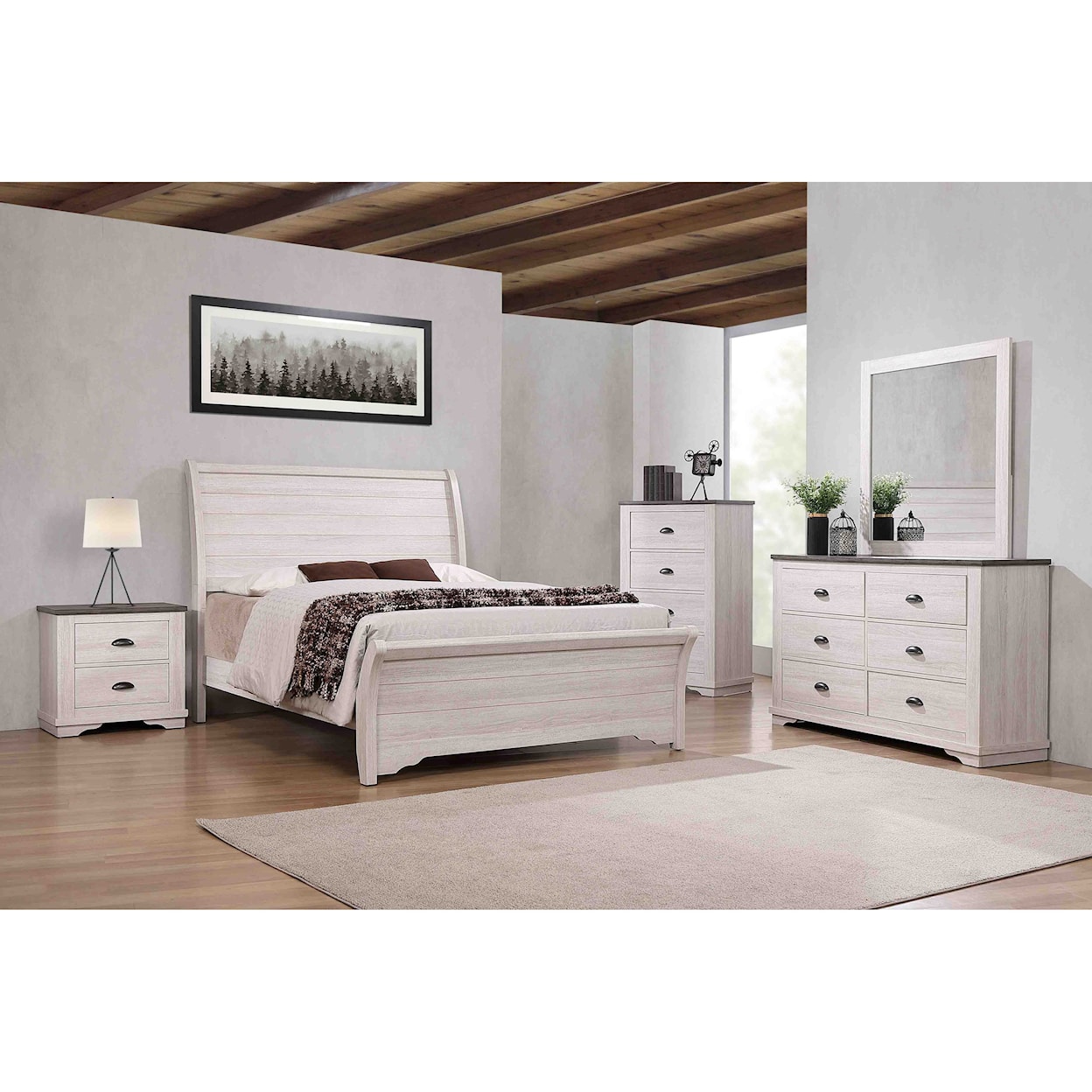 Crown Mark Coralee 7PC Queen Bedroom Group