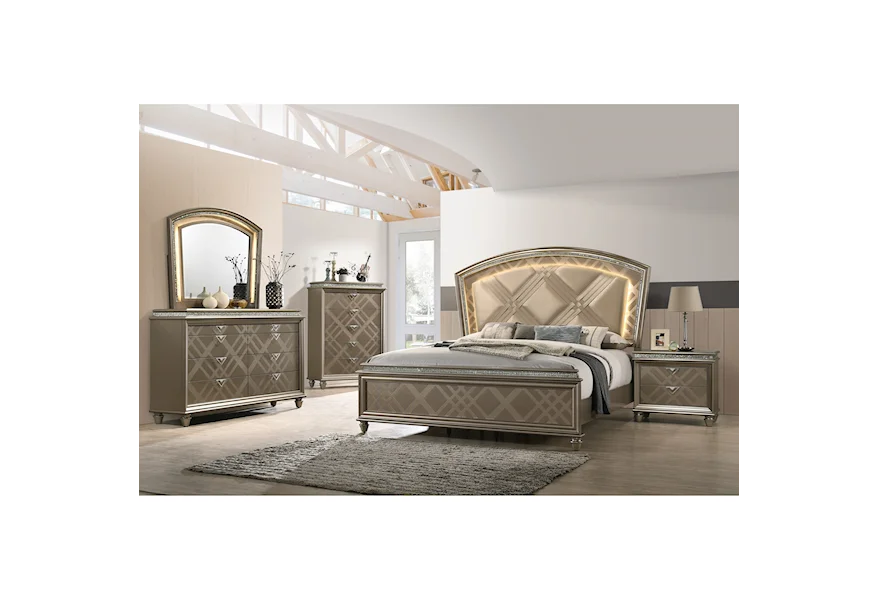 Cristal King Bedroom Group by Crown Mark at Galleria Furniture, Inc.