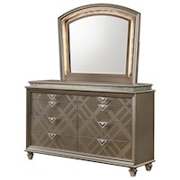 Glam 8-Drawer Dresser and LED Mirror Set