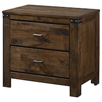 Rustic 2-Drawer Night Stand