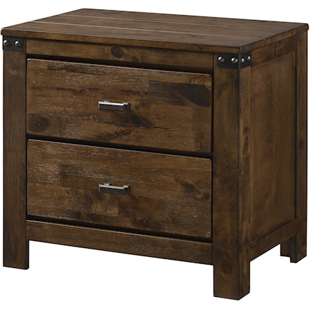 Rustic 2-Drawer Night Stand