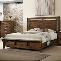 King Panel Bed in Rustic Finish