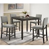 Crown Mark Derick 5 Piece Counter Height Table Set