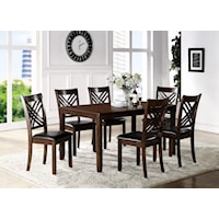 Dining Room Table with Six Crossback Side Chairs