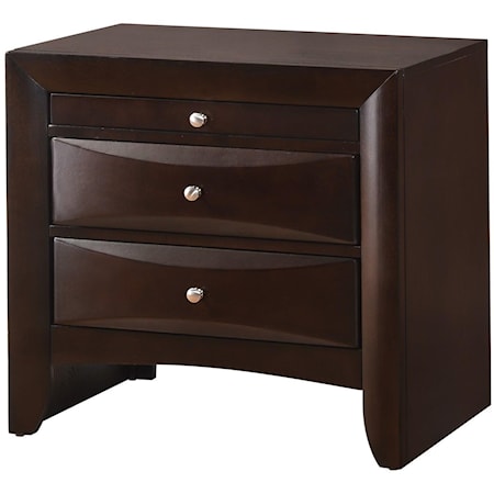 Casual 2-Drawer Nightstand with Pull Out Shelf