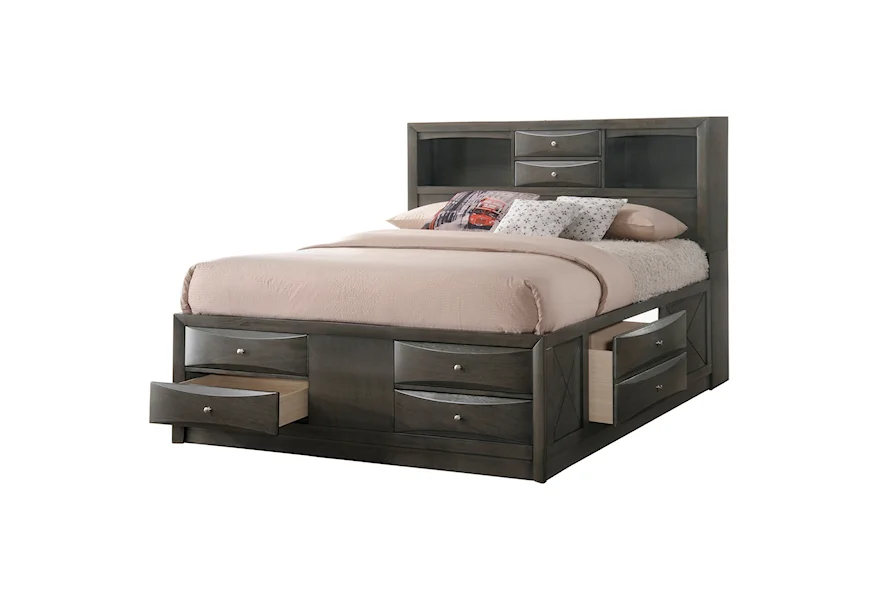 Emily King Captain's Bed by Crown Mark at Galleria Furniture, Inc.