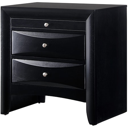 Contemporary 2 Drawer Nightstand