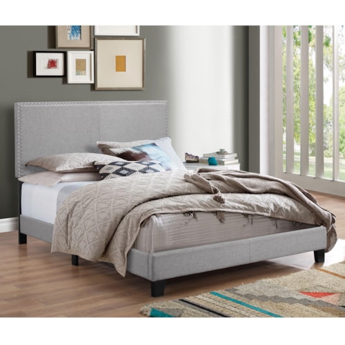 Full Upholstered Headboard Bed