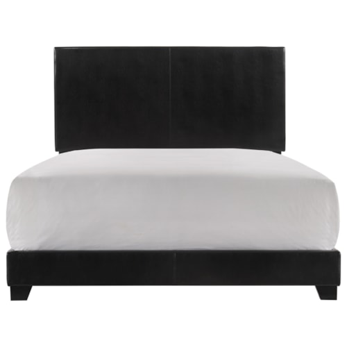 Transitional Full Bed with Upholstered Headboard