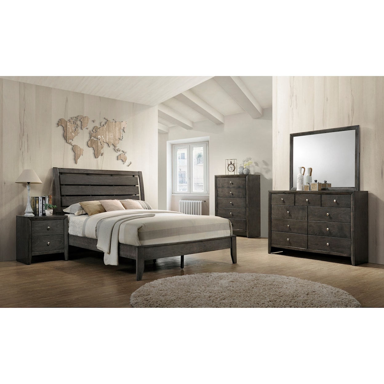 Crown Mark Evan 7PC Full Bedroom Group