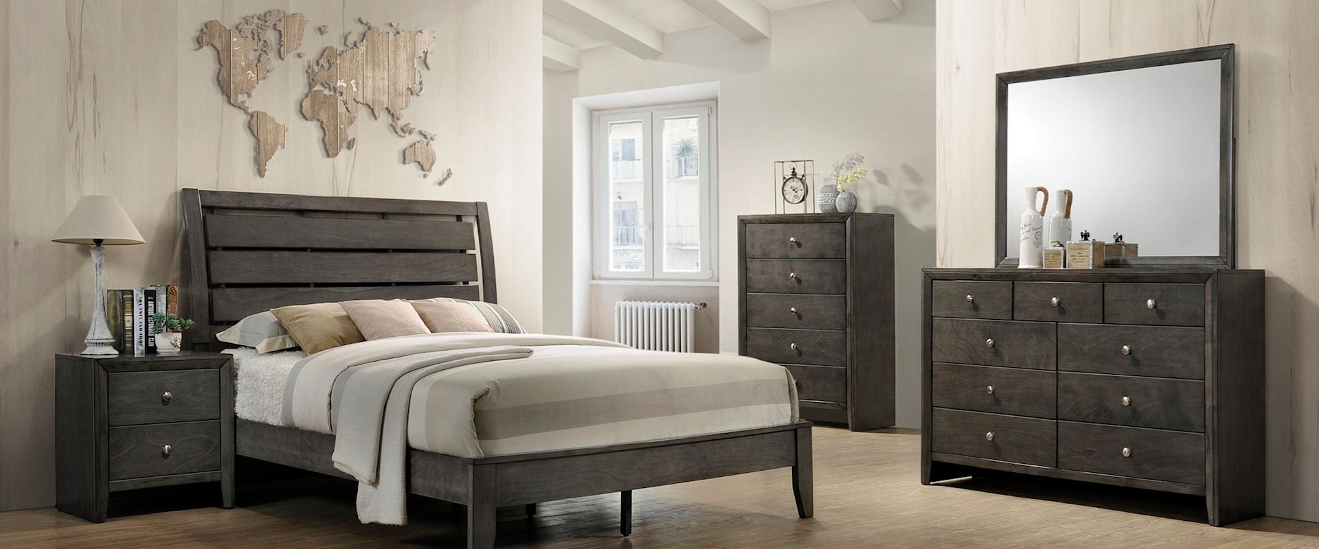 Evan Contemporary 5-Piece Bedroom Group - Queen