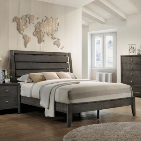 Queen Bed with Headboard Cutouts