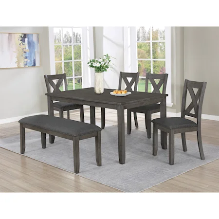 Transitional Table Set with Bench