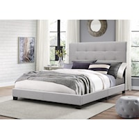 Twin Upholstered Bed with Button Tufting