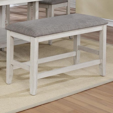 Transitional Counter Height Upholstered Bench