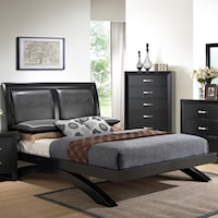 Queen Contemporary Upholstered Headboard Bed