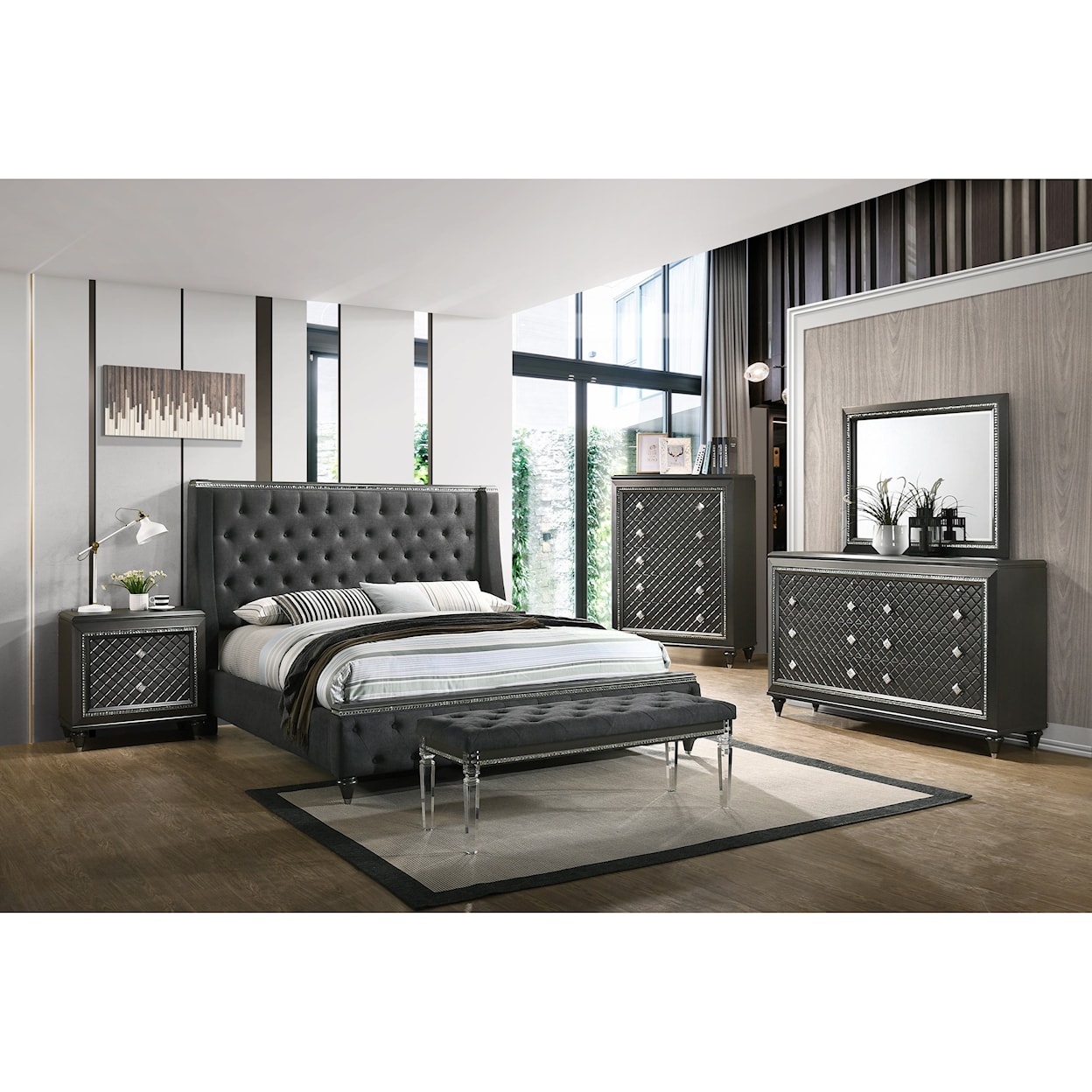 Crown Mark Giovani 8PC Queen Bedroom Group