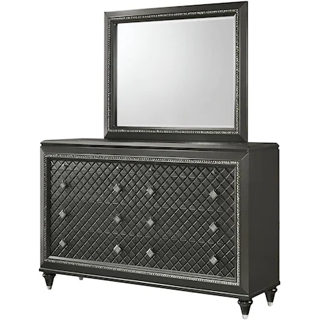 Dresser and Mirror Set