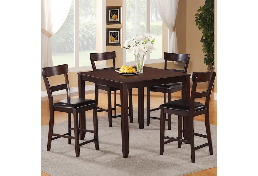 Henderson 5 Piece Counter Height Set by Crown Mark at Galleria Furniture, Inc.