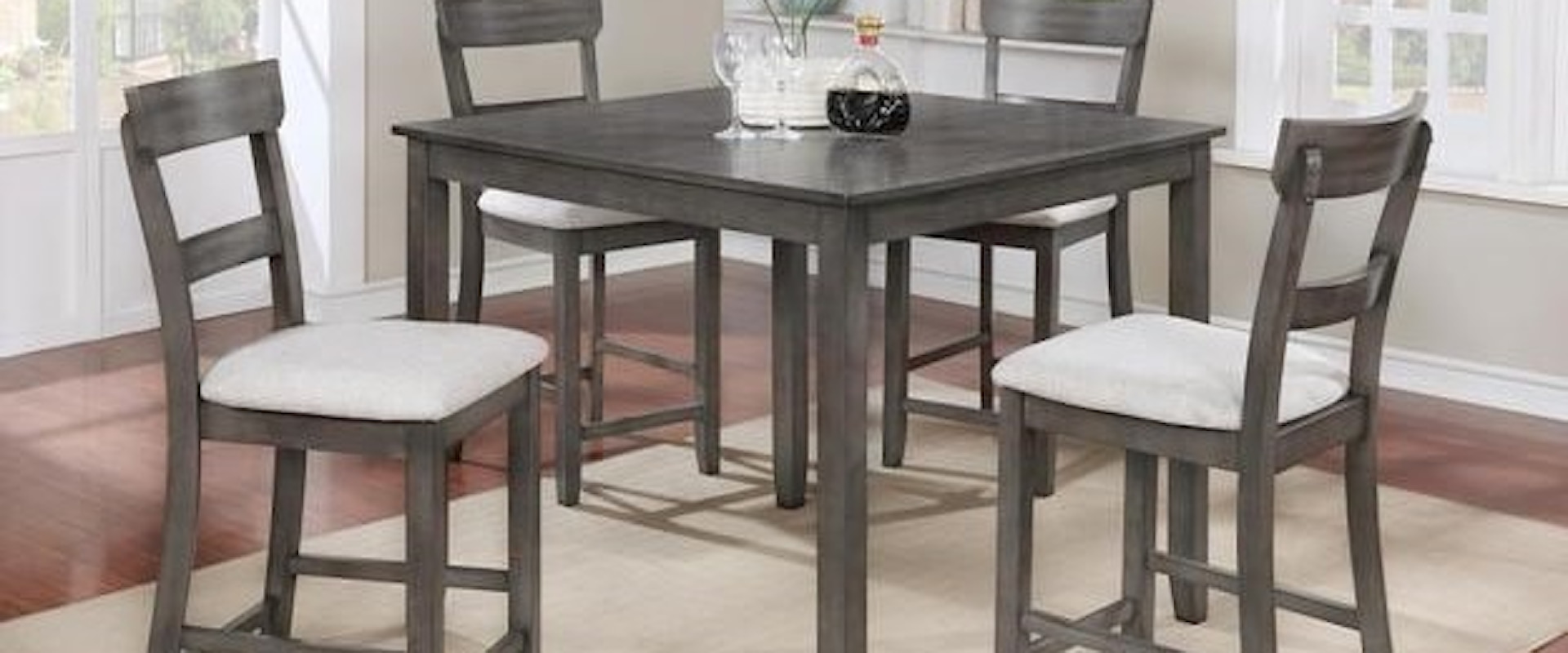 5 Piece Casual Counter Height Set
