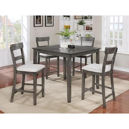 5 Piece Casual Counter Height Set