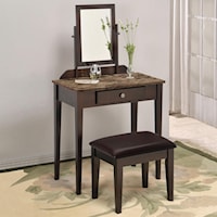 Transitional Vanity Table & Stool
