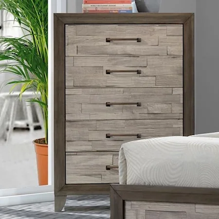 Contemporary Rustic Five Drawer Chest