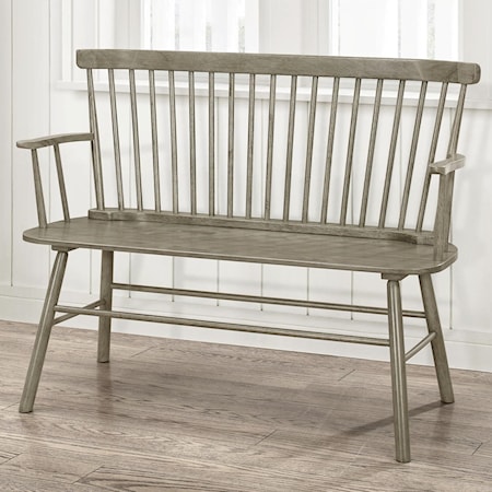 Relaxed Vintage Wood Spindle Back Bench