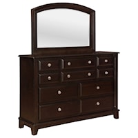 10 Drawer Dresser and Mirror Combo