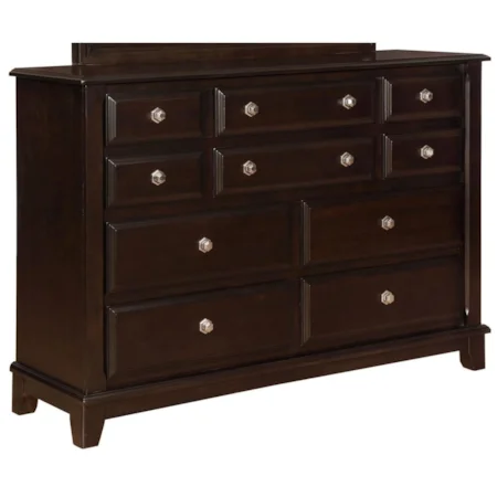 10 Drawer Dresser with Hexagonal Hardware