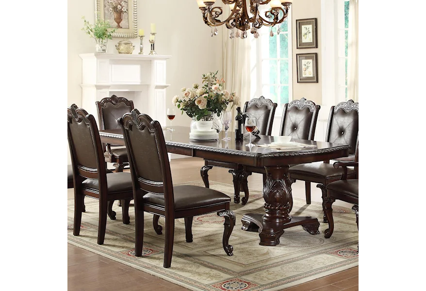 Kiera Dining Table and four side chairs by Crown Mark at Furniture Fair - North Carolina