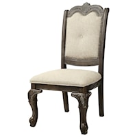 Traditional Dining Side Chair with Upholstered Seat and Back