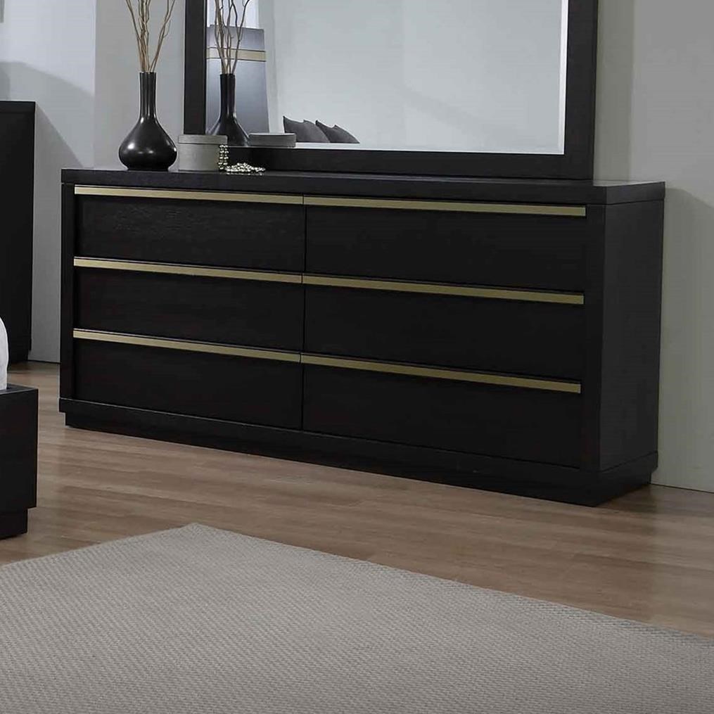 テラコ1066 Crown Mark Lastra B8220-1+11 Contemporary 6-Drawer Dresser