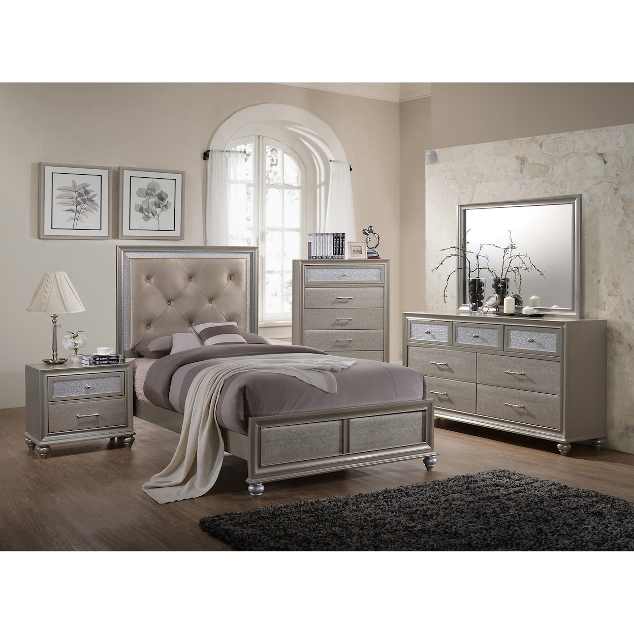 Crown Mark Lila Twin Bedroom Group