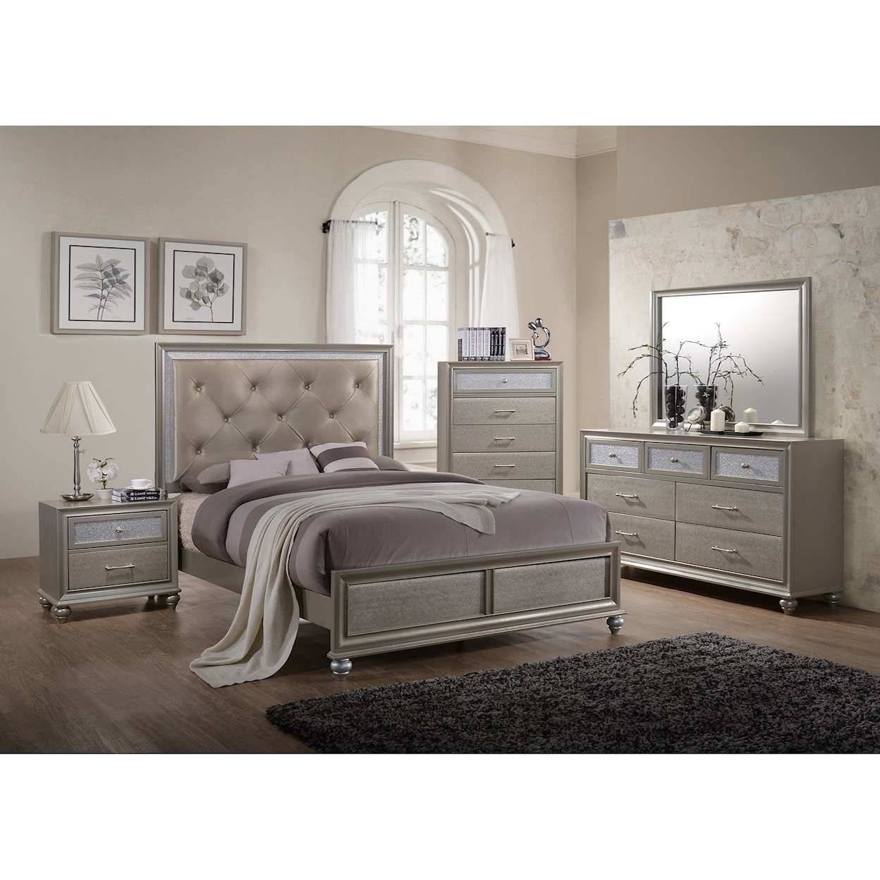 Crown Mark Lila Dresser and Mirror