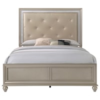 Glam Full Bed with Upholstered Headboard