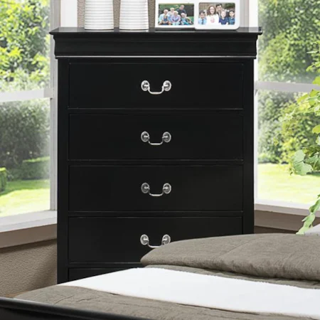 Tall Chest of Drawers with Traditional Hardware Pulls