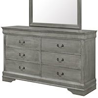 Transitional 6 Drawer Dresser