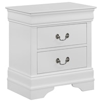 Transitional 2 Drawer Nightstand