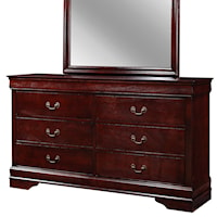 Transitional 6 Drawer Dresser