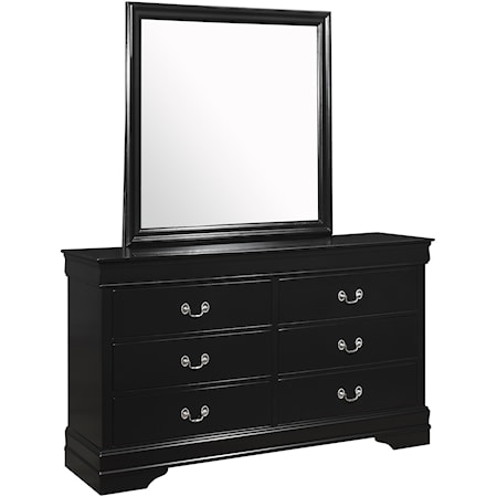 6 Drawer Dresser with Mirror