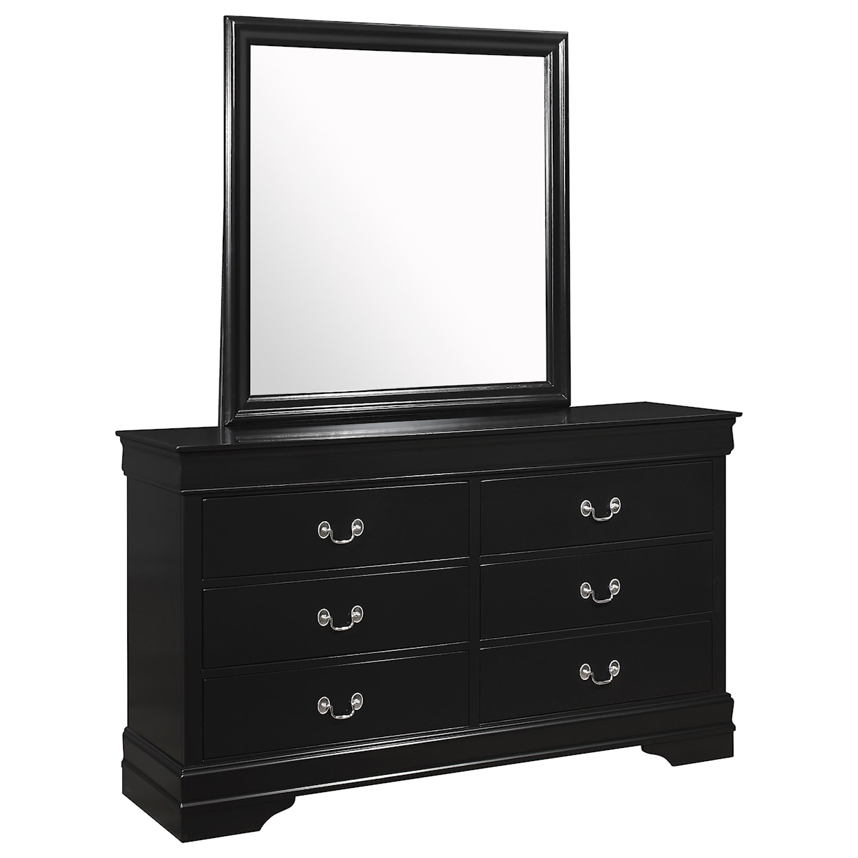 Crown Mark Louis Philippe 6 Drawer Dresser with Mirror