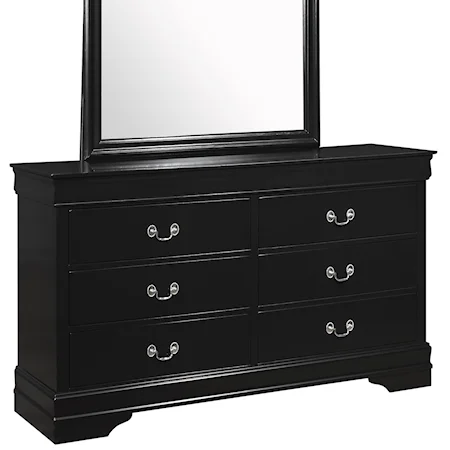 Transitional 6 Drawer Dresser