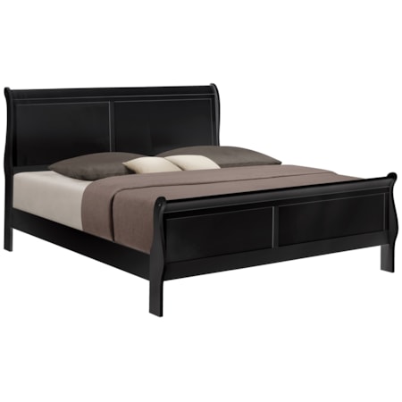 BLACK LOUIS PHILLIPE QUEEN BED |