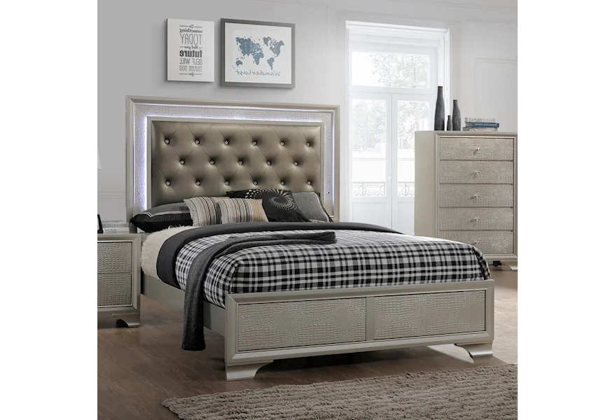 Lyssa Upholstered Headboard Bed by Crown Mark at Royal Furniture