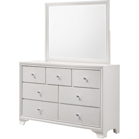 Glam Dresser and Mirror Set